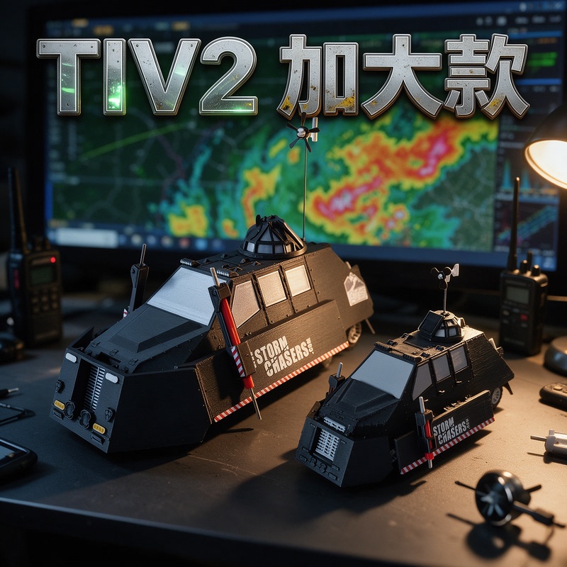 In Stock】Storm Chaser Figure Super Large Version Tiv2 Storm Interception Vehicle Model, Can Be Lifted and Deployed