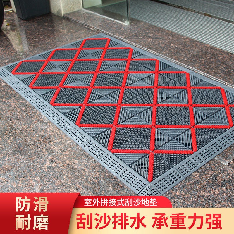 Hotel door floor inlet plastic rubbing foot pad outdoor anti-slip door mat shop commercial dust removal carpet