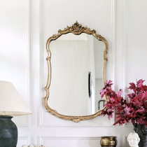 French retro wall-mounted vanity mirror home vanity mirror American fireplace decorative mirror restroom smart bathroom mirror