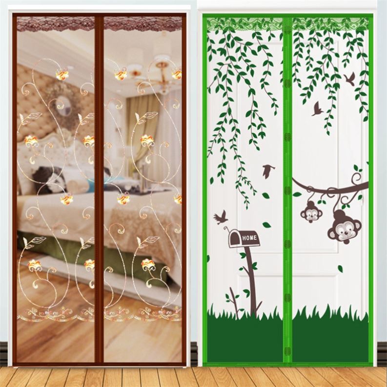 Summer Salmon door curtain anti-print door yarn Home Exterior Door Mosquito Nets Mosquito-proof All-Magnetic Shield Mosquito breathable and durable