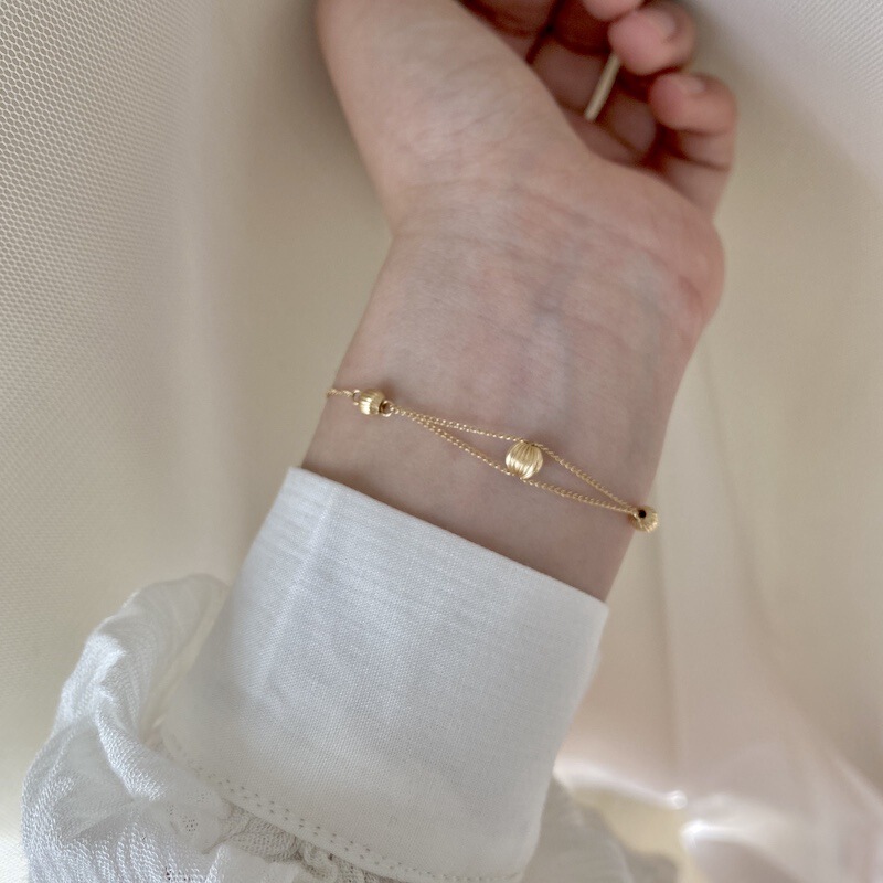 Good Luck Bead~ American 14K Gold-Filled Minimalist Style Niche Non-Fading Fortune Bead Thin Bracelet for Women Good Luck Bead~ American 14K Gold-Filled Minimalist Style Niche Non-Fading Fortune Bead Thin Bracelet for Women
