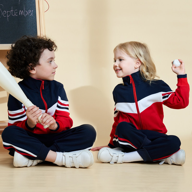 Children's kindergarten Garden clothes Primary school uniforms Uniforms School Uniforms Plus Suede Spring Autumn Clothing Autumn Winter Clothing Suit Thickening Movement New-Taobao