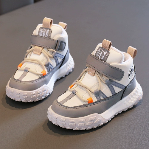 Демисезонная утепленная обувь для мальчиков, детские высокие кроссовки