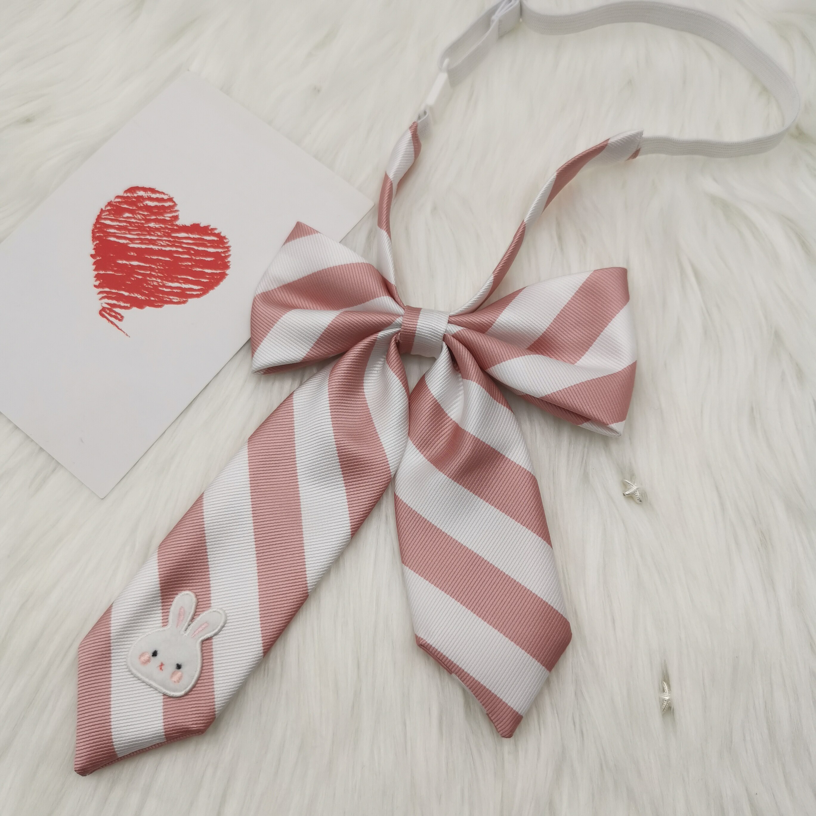 Star Shu Beno Original Diy Stripes Asymmetrical Diy Collar Girl Jk Uniform Collar Flower Personality Creative Bow Tie