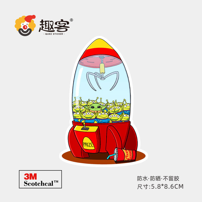 Space rocket Apple laptop colorful stickers suitcase suitcase waterproof stickers hip-hop personality stickers