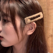 BAO WEN hairclip autumn and winter Plush Clip back of the head clip Korean Net Red simple girl side bbclip hair accessories