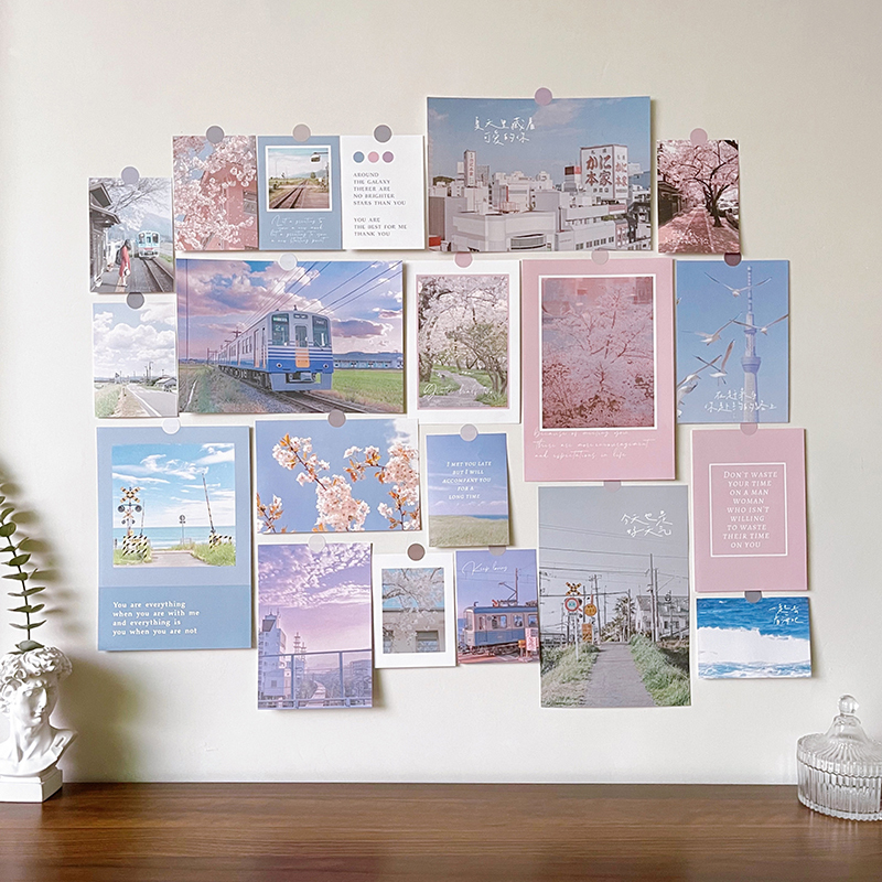 ins Scandinavian Retro Bedroom Wall Decoration Wall Stickers Dormitory Room Layout Wall Card Stickers Poster Stickers