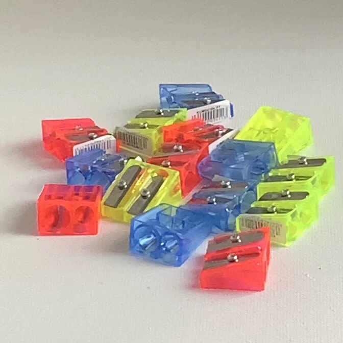 German KUM fluorescent powder transparent plastic giant pencil double holes ins pencil sharpeners spot