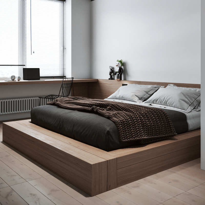 Jager Milan tatami bed custom solid wood veneer small room tatami custom overall tatami floor bed