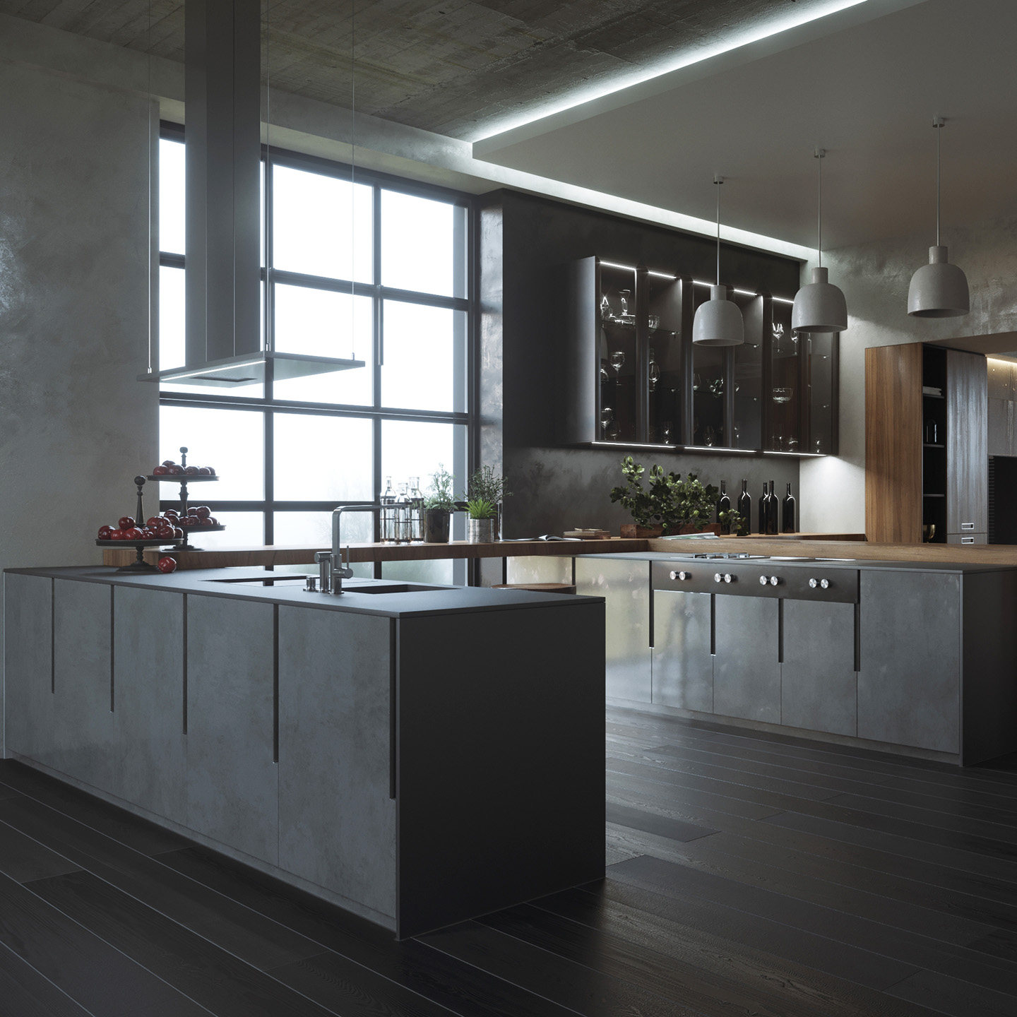 Yage Milan stove cabinet cabinet integrated custom high-end Italian minimalist villa whole house custom furniture cabinet