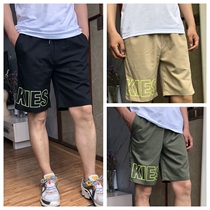 D X good wear versatile evergreen mens loose elastic sports casual quick-drying shorts simple print Tide pants