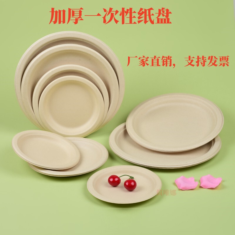 Paper Plate, Disposable Thickened Dinner Plate, Barbecue Plate, Biodegradable Tableware, Cake Plate, Children's Painting Plate, Barbecue Dish Plate