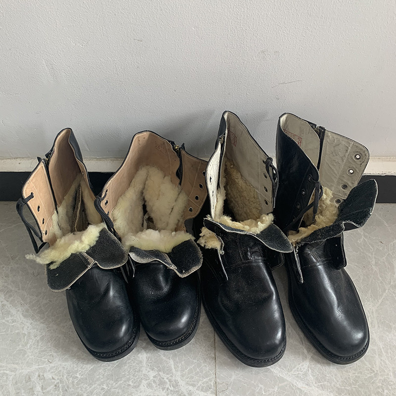 78 winter flight boots 3516 factory super warm real leather shoes men's boots wear-resistant mid-tube wool boots