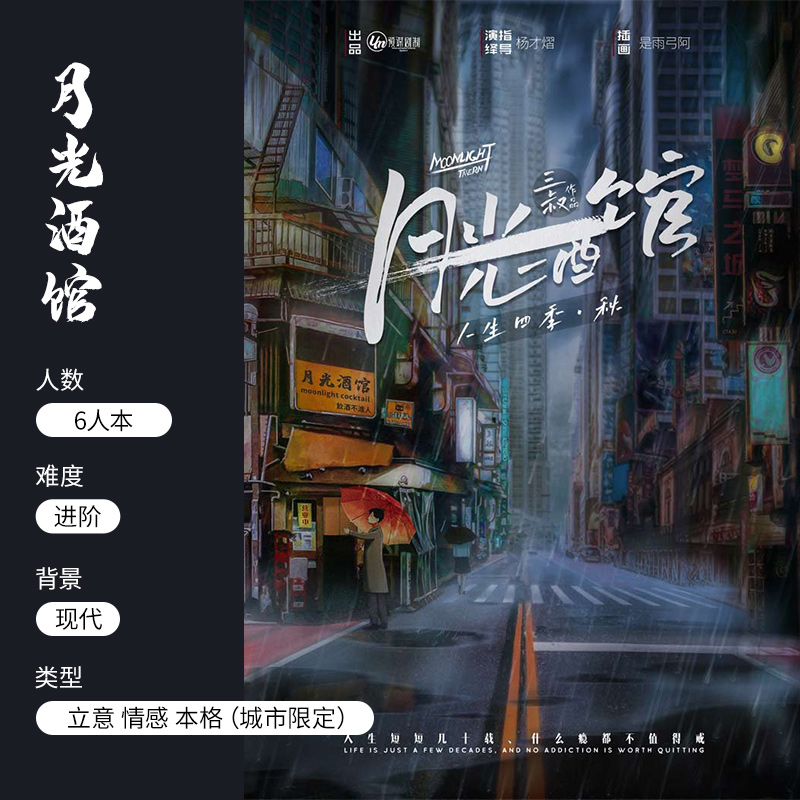 (Moonlight Tavern) City Limited Black Detective Genuine Script Killing Box Entity Ben Emotional Conception 6-player Board Game