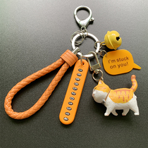 Tide cat anti-lost number card key chain female cute kitten fashion luminous cat claw key chain ring bag pendant
