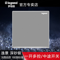 Legrand switch socket panel Yat depth of field sand silver One-open multi-control One-stop wall power supply Type 86