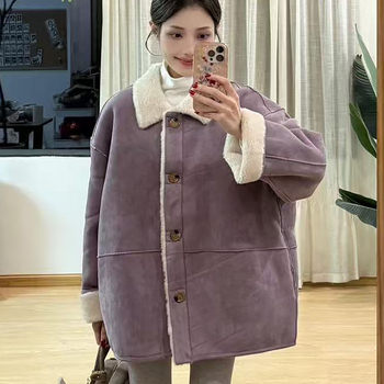 Korean style high-end lamb wool coat for women winter cotton coat Korean style high-end lamb wool coat for women winter cotton coat