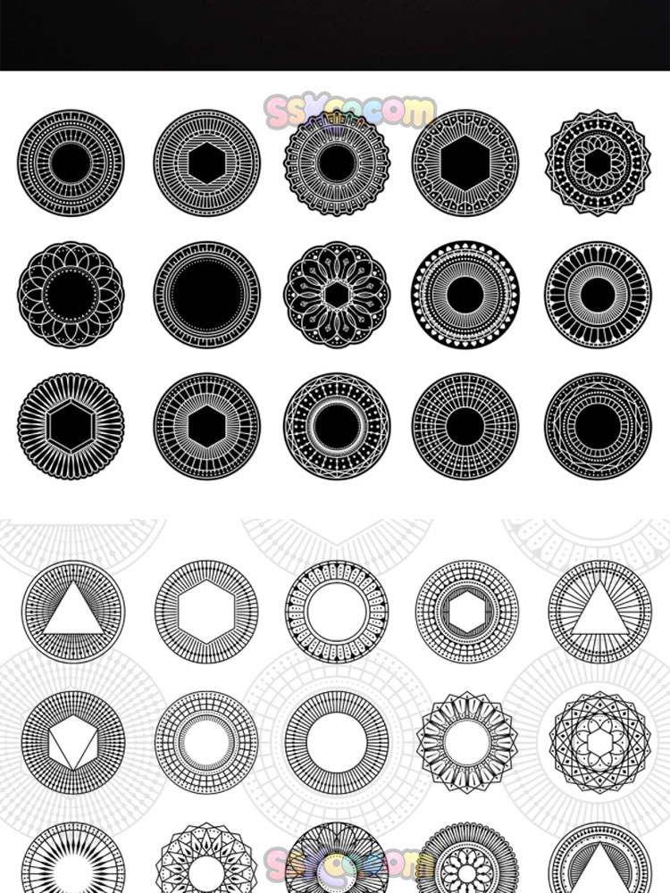 几何矢量形状LOGO标志品牌印花图案图形设计素材AI矢量模板插图4