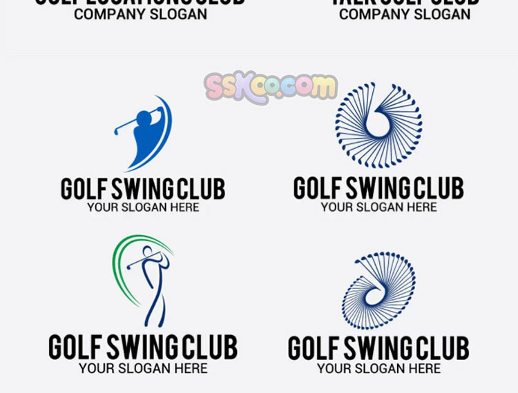 高尔夫运动LOGO标志品牌印花图案图形设计素材AI矢量PSD模板插图4