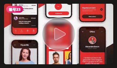 手机APP界面UI作品展示iPhone动态动效演示AE视频样机素材AEP模板插图23