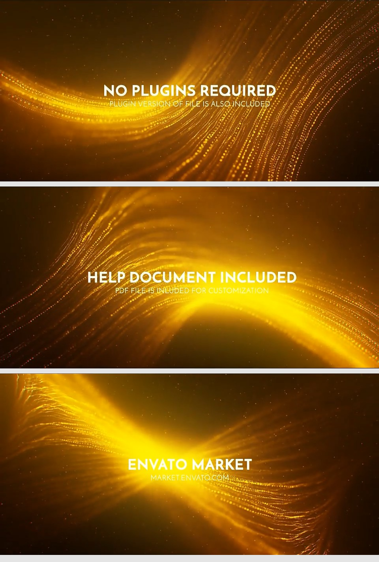 金色粒子线条影视文字标题开场片头动画背景动态视频素材AE模板插图4