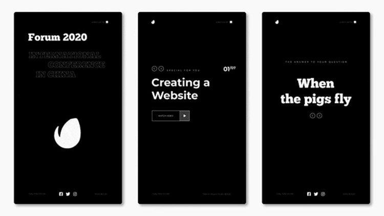 黑白INS屏幕纯文本图文图形动态排版动画动效视频文件素材AE模板插图8