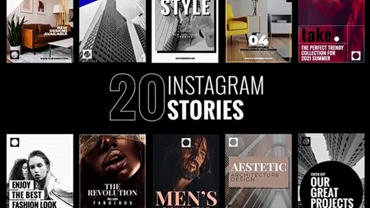 20款时尚现代社交媒体Instagram竖屏设计动画样机AEP文件AE模板插图3