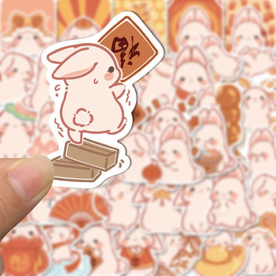 【 Original 】40 Rabbit Cheese Spring Festival Cartoon Cute Stickers, Rabbit Notebook Phone case Waterproof stickers