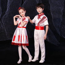 New Years Day childrens performance costumes chorus costumes large chorus performance costumes primary and secondary school students recite girls dance skirts