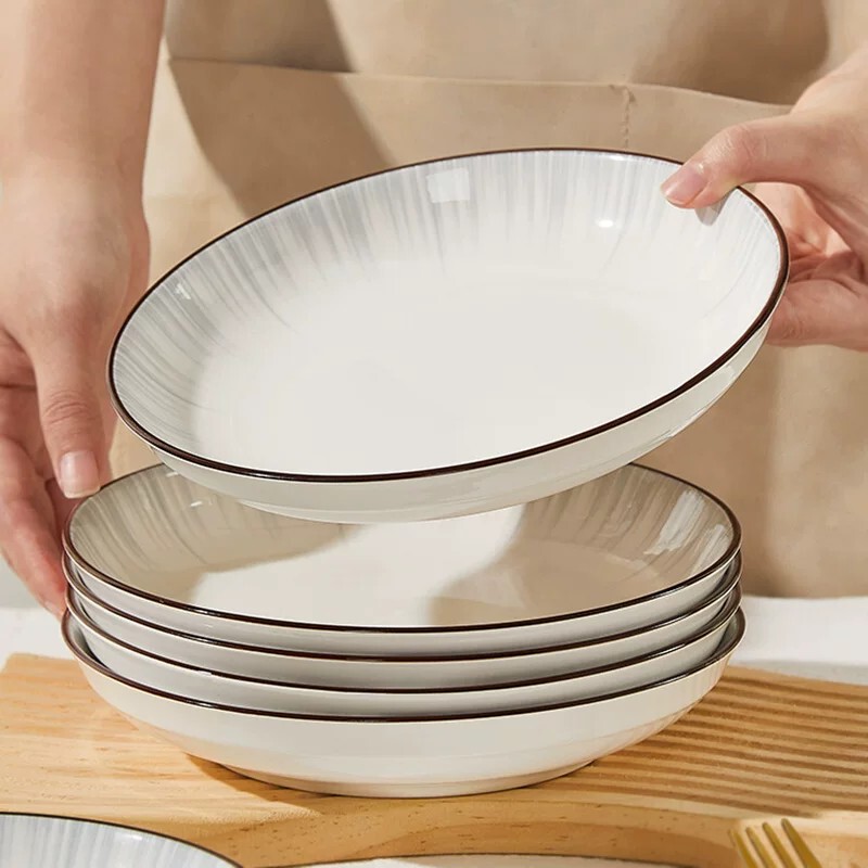 Jingdezhen Ceramic Plate 2026 New Model High-Quality Premium Underglaze Color Vegetable Plate Household Dish Deep Plate Round Plate Jingdezhen Ceramic Plate 2026 New Model High-Quality Premium Underglaze Color Vegetable Plate Household Dish Deep Plate Round Plate