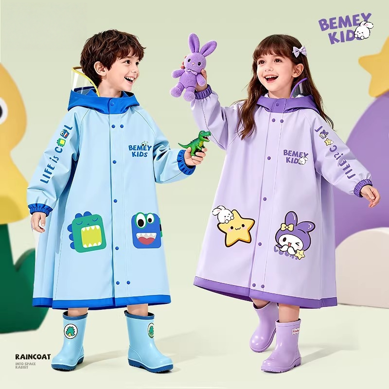 Japanese Imported Children's Raincoat for Boys and Girls, Suitable for Kindergarten and Elementary School Students, Special for School Use, Rainproof, New Model for Boys and Girls