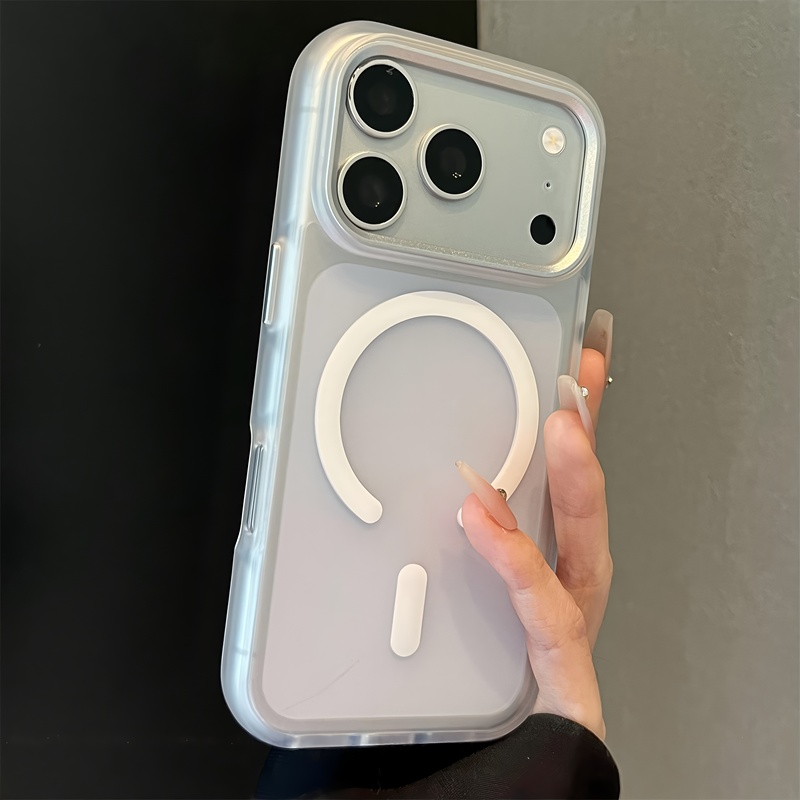 Metal Frame Independent Button Case for iPhone 17 Pro Max, New Painted Design for Apple 16 Pro, Matte Skin-Feel Magnetic Attraction, Transparent for 15, Acrylic for 14, Full-Cover Shockproof Protective Case for 13