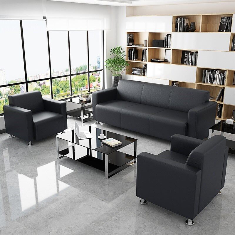 Chengdu Office Sofa Brief Tea Table Combination Suit Business Guests Trio Office Reception Talks Sofa 