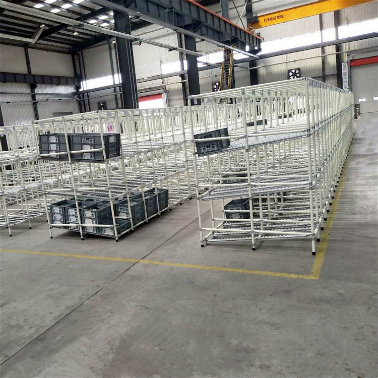 Custom assembly line electronic products detachable fluent rack slide rail rack wire rod lean tube roller rack
