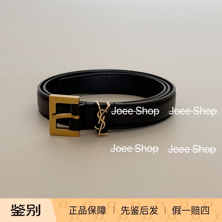 Domestic Stock｜ YSL Distressed Gold Buckle Belt 2cm