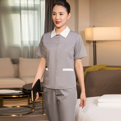 Очистка служба работы короткие -костюм мужчина и женщины дышащие садовые озеленение уборщики обслуживания рабочей силы Учистка имущество Уборка Уборка