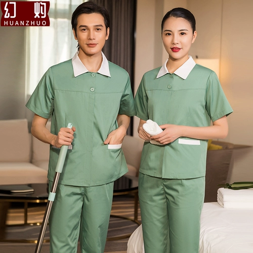 Очистка служба работы короткие -костюм мужчина и женщины дышащие садовые озеленение уборщики обслуживания рабочей силы Учистка имущество Уборка Уборка