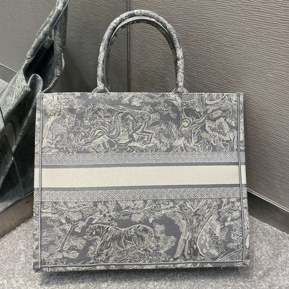 Grey Tiger Large2021 new pattern Gu Jia Same D home book   tote letter Embroidery Tote Bag handbag Montaigne saddle Female bag