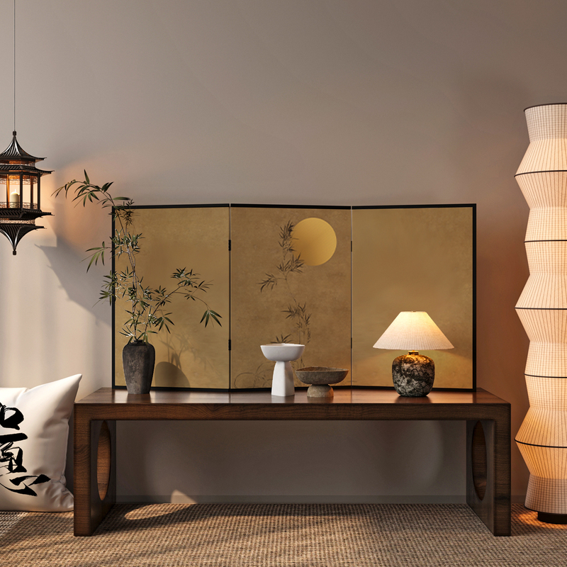 New Chinese-Style Desktop Small Screen Partition, Low Divider for Living Room, Buddha Altar Screen, Simple Modern Foldable Mobile Decorative Folding Screen