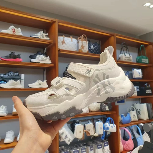 MLB, высокие универсальные дышащие сандалии на липучке на платформе, крокодиловый принт