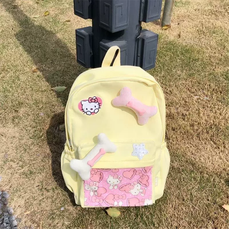 Hello Kitty, hello kitty, backpack, cute cartoon capacious bag