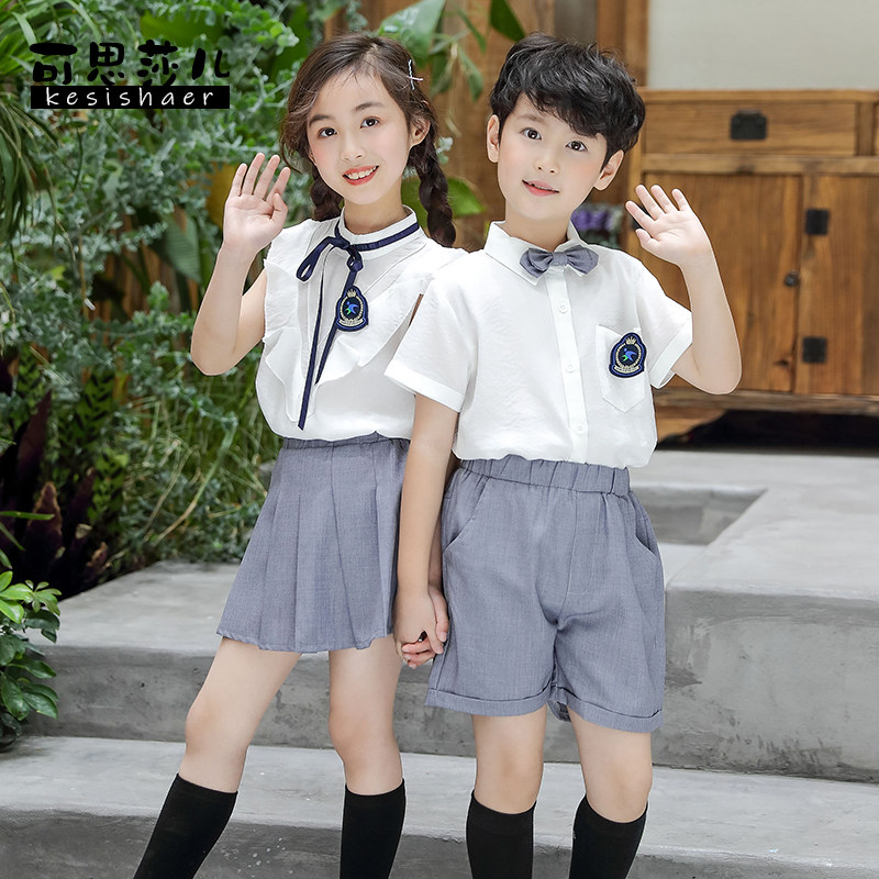 Kindergarten uniforms summer short-sleeved suits graduation season costumes students British college style sports school uniforms class uniforms