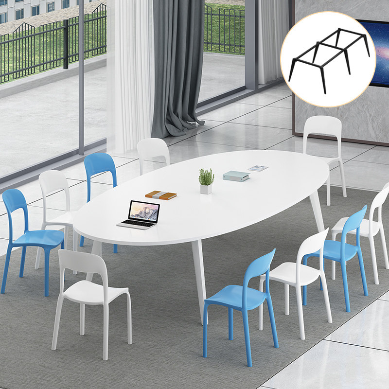 Nordic Negotiating Session Table Bench Minimalist Desk Oval Long Table Meeting Office Training Table And Chairs Composition