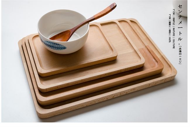 Khay trà Dim Sum Kiểu Nhật Đĩa gỗ Đĩa ăn Đĩa Bữa tối Đĩa gỗ Sushi Đĩa gỗ Sồi Hình chữ nhật Đĩa gỗ Đĩa trái cây - Tấm