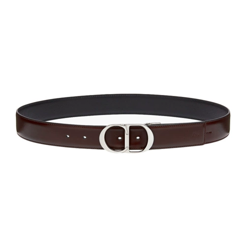 Dior, двухцветный кожаный металлический двусторонний ремень