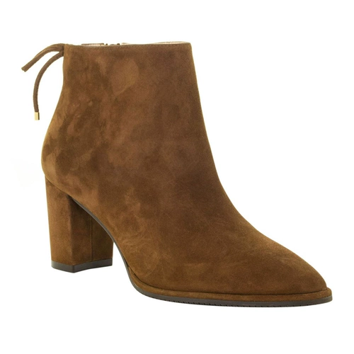 Stuart Weitzman Гардинер пушистые грубые каблуки, кофейные женские ботинки Толстая пятка