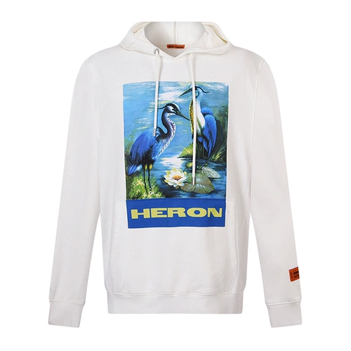 Heron Preston Синий спортивный лонгслив подходит для мужчин и женщин с капюшоном для влюбленных