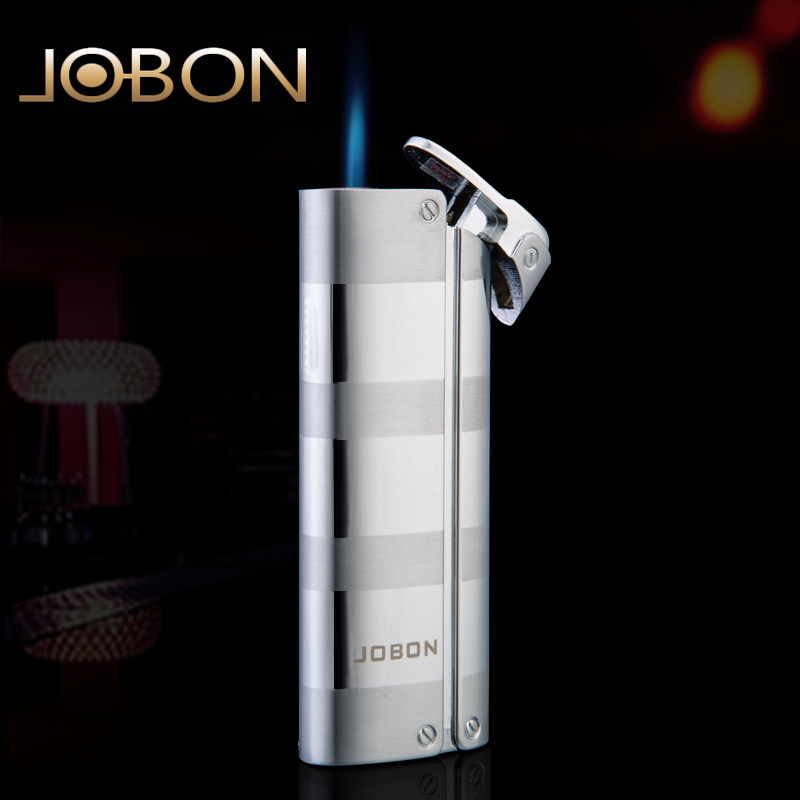 Gas windproof lighter straight flush inflatable lighter upscale men's personality Blue firework lighter