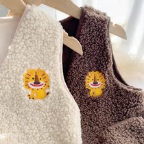 Children girls babies autumn and winter boys children hairy vests female vests male spring and autumn wearing foreign atmosphere