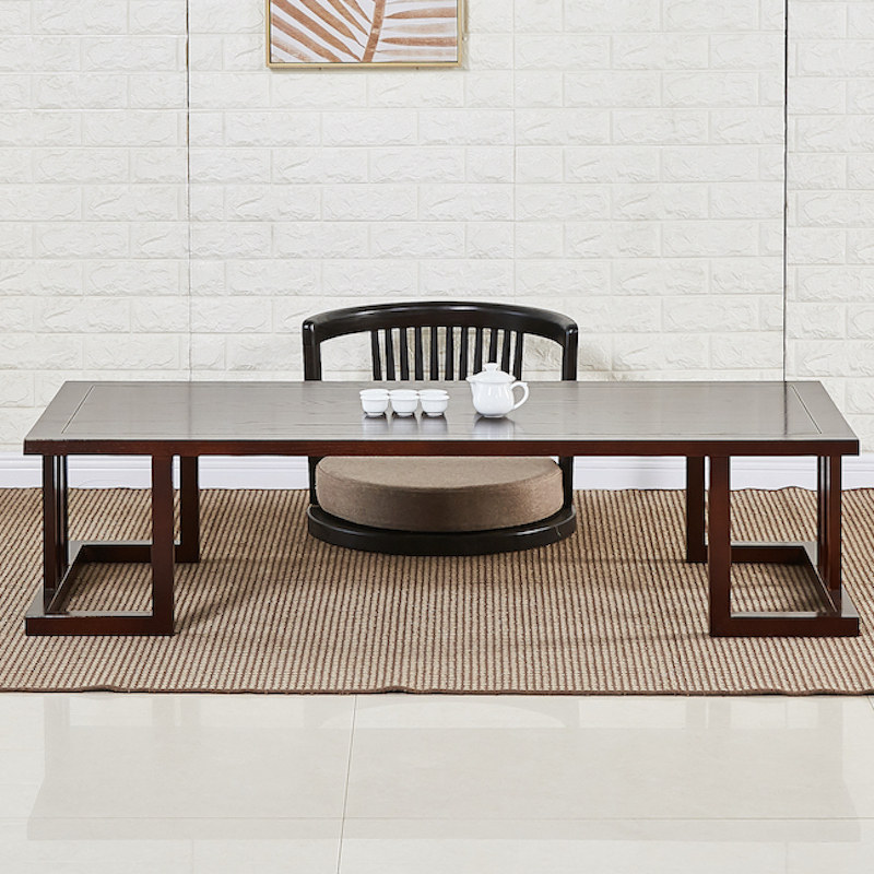 New Chinese-style solid wood tatami coffee table floor table Kang table Japanese-style balcony low table low tea table living room Zen long table